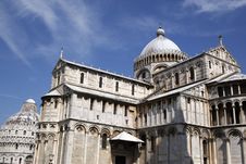 Exterior Of The Duomo With The Baptistry Behind Royalty Free Stock Photos