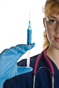 Female Doctor With Syringe Royalty Free Stock Image Female Doctor With Syringe Royalty Free Stock Image