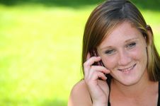 Woman With Cell Phone Stock Images