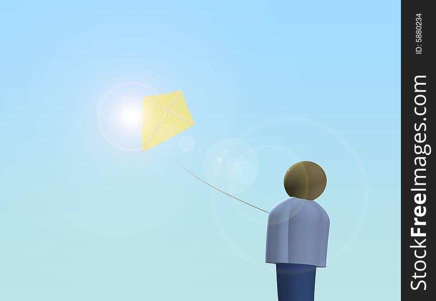 Person flying a Kite in the face of the sun.