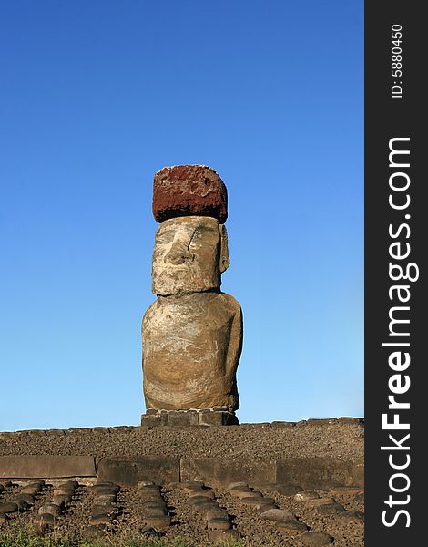 A moai at rapa nui, Easter Island. Chile.