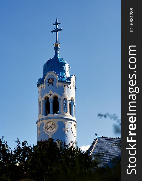 Church, blue chap tel in Bratislava. Church, blue chap tel in Bratislava