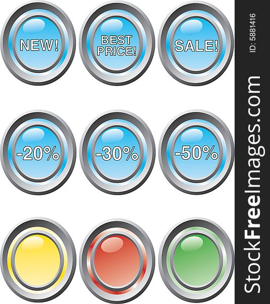 Vector illustration of price labels. Vector illustration of price labels