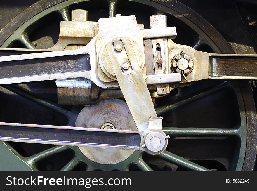 Close-up of one locomotive wheel from the begining of the last century. Close-up of one locomotive wheel from the begining of the last century