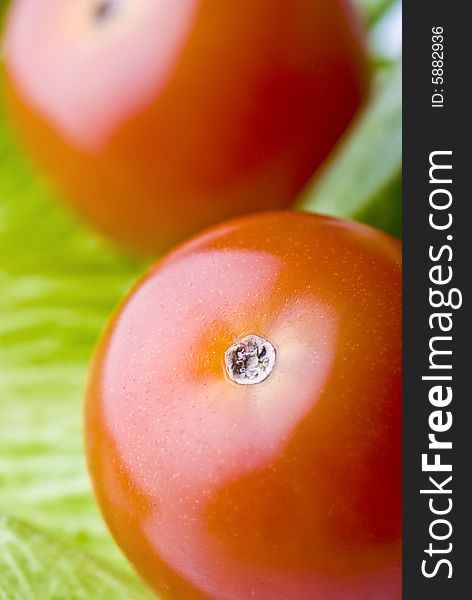 Delicious cherry tomato on salad. Delicious cherry tomato on salad