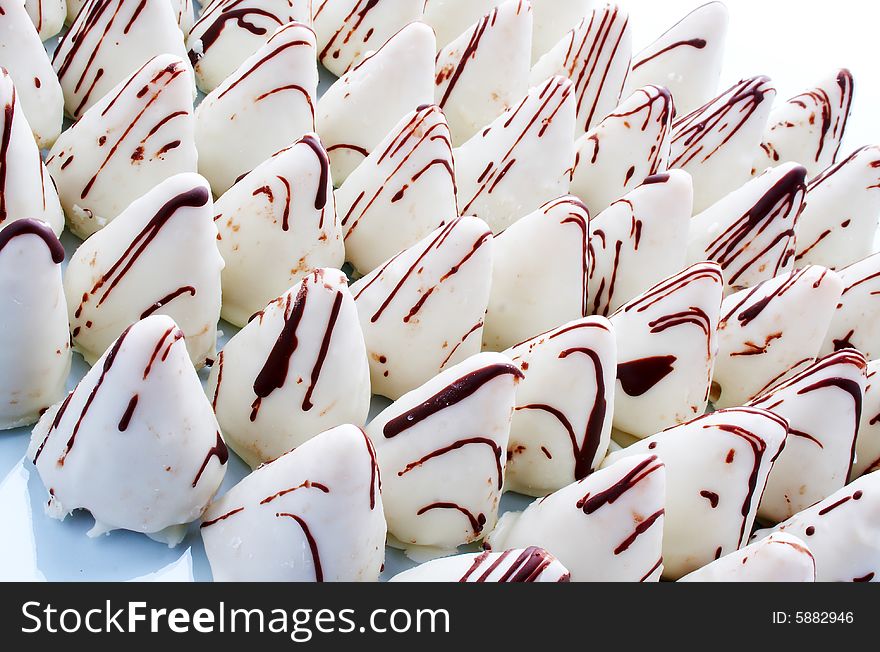 Baking with chocolate on a white background