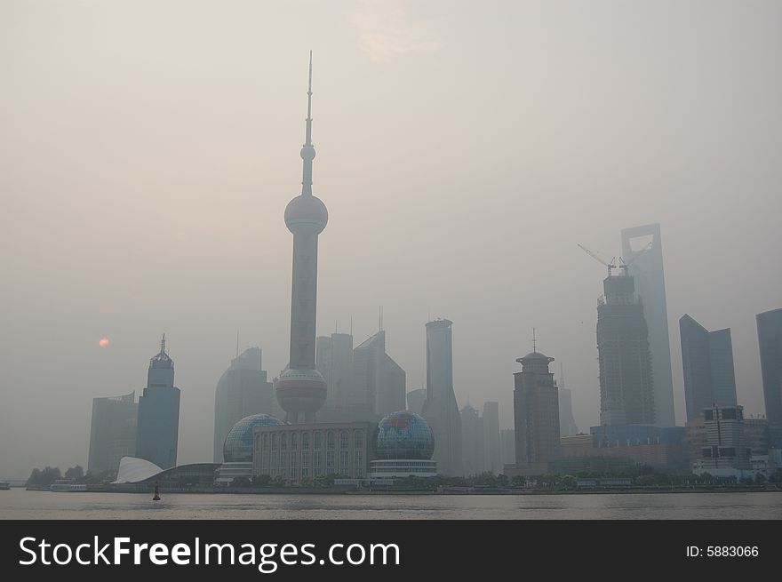 Morning of the bund,the sun is rising!