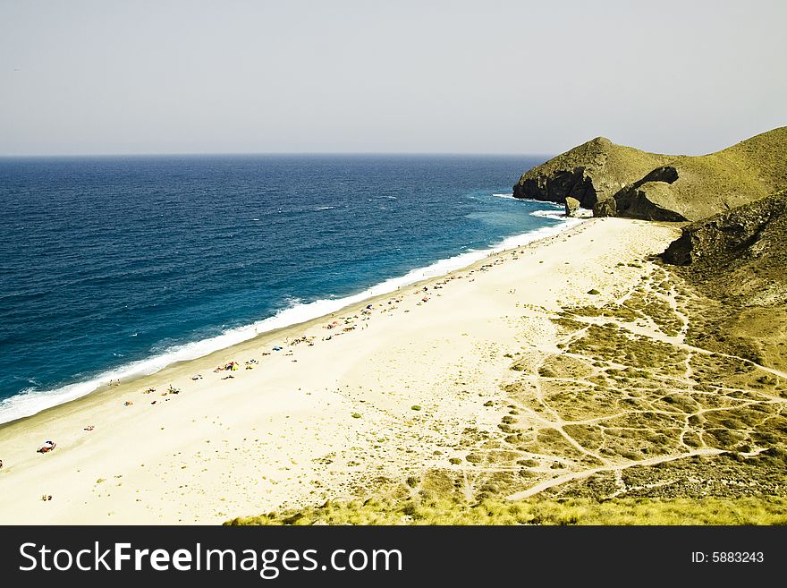 One of the virgin beaches in Cabo de Gata National Park, Spain.