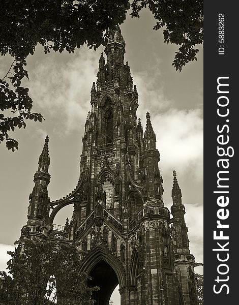 This is a slightly abstract view of the Scott Monument