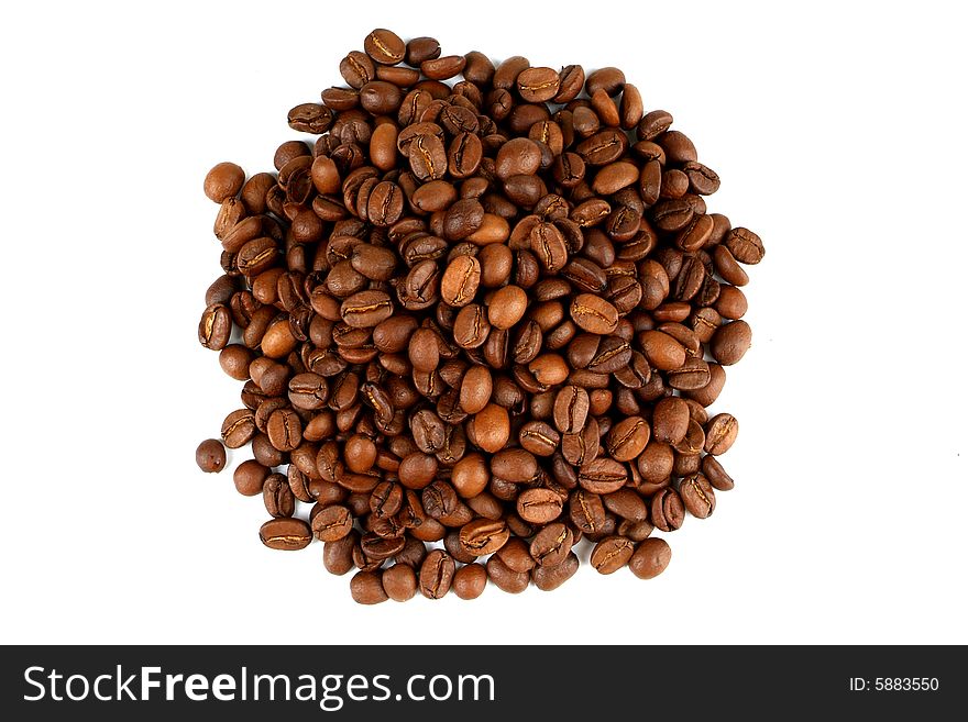 Close kind of fried coffee grains
