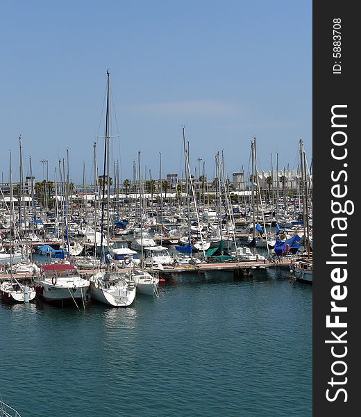 Boats in Port Veel's Port, Barcelona, Spain