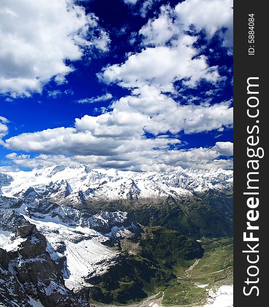 Landscape of a ski resort in Switzerland