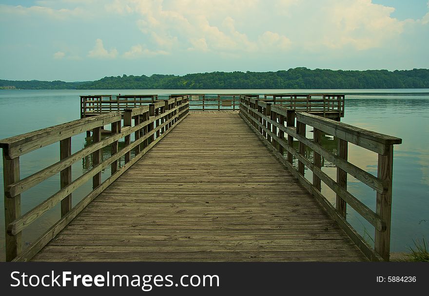 Pier on a lake in Tennessee. Pier on a lake in Tennessee