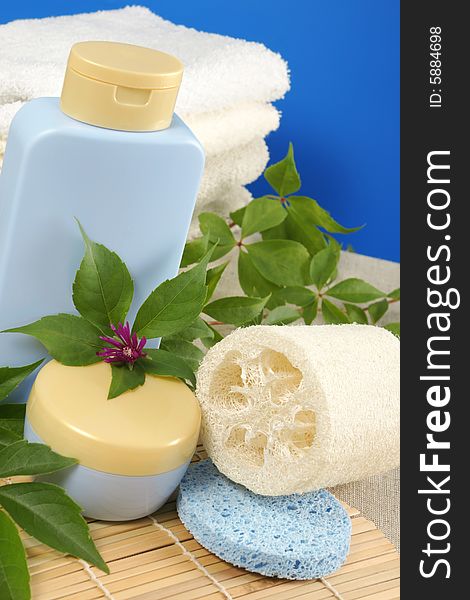 SPA cosmetcs, bathroom composition with natural products. SPA cosmetcs, bathroom composition with natural products.