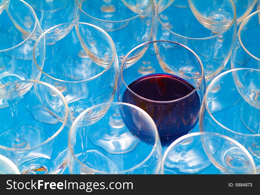 Red wine in a glass wine glass