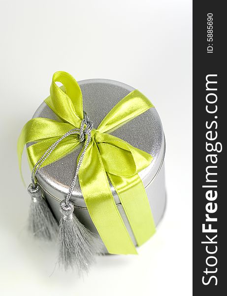 Metal gift box with beautiful decoration