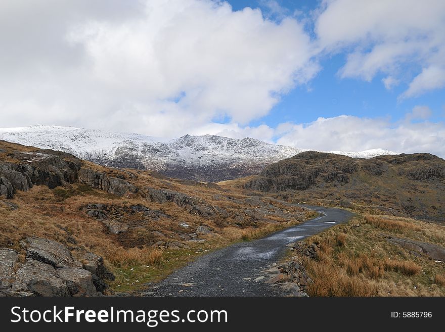 Mountain path in Snowdonia park, Wales