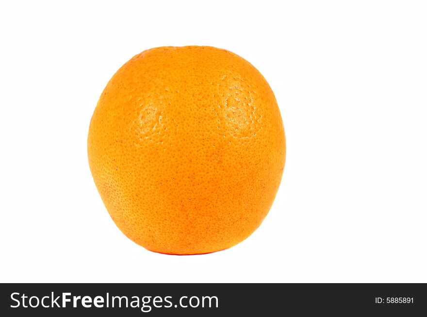 Single orange isolated on a white background