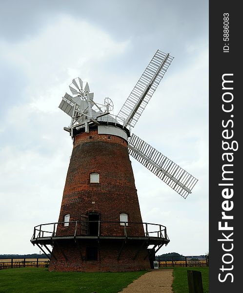 A shot of an English windmill in the countryside