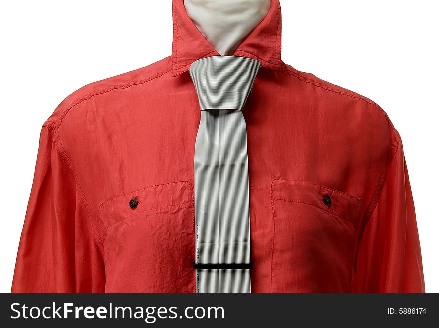 IT fashion: tie made of cable and red short. IT fashion: tie made of cable and red short