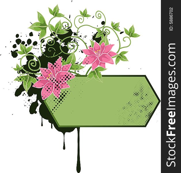 Abstract floral elements with your text-place. Abstract floral elements with your text-place