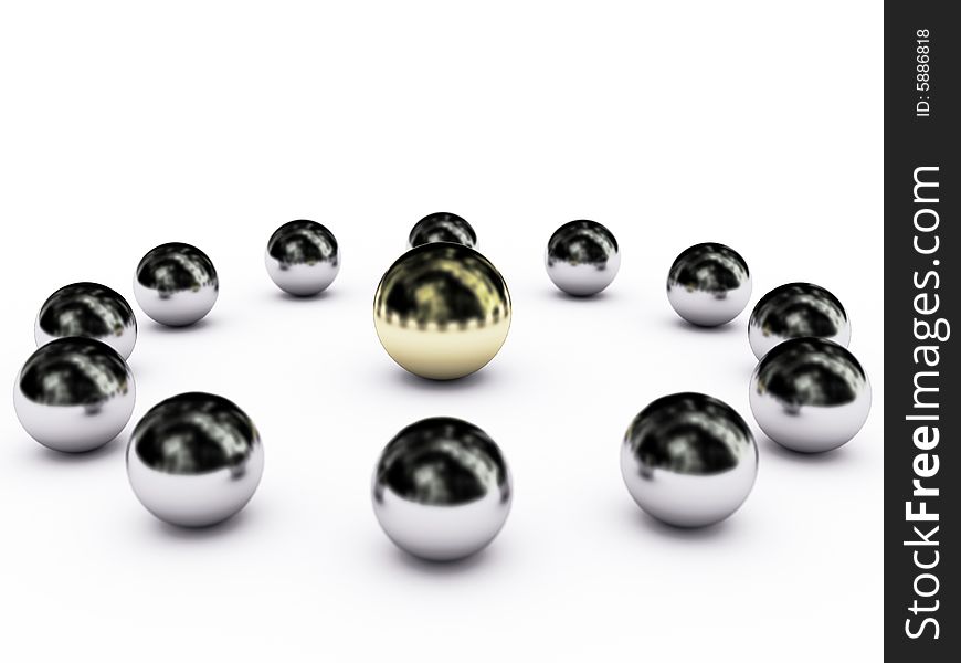 The conceptual image of group of spheres