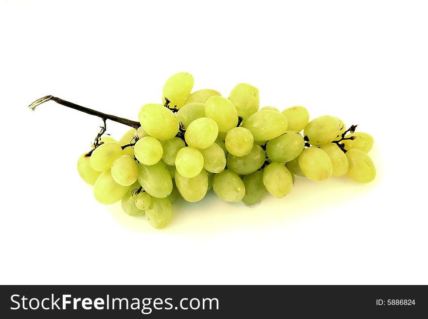 Bunch of fresh grapes isolated on white