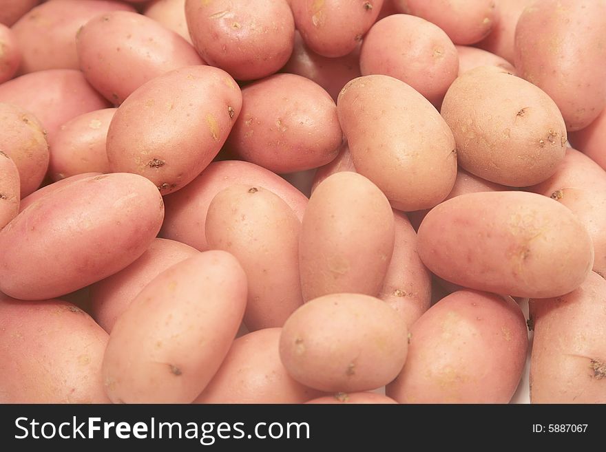 Close up of fresh potatoes.