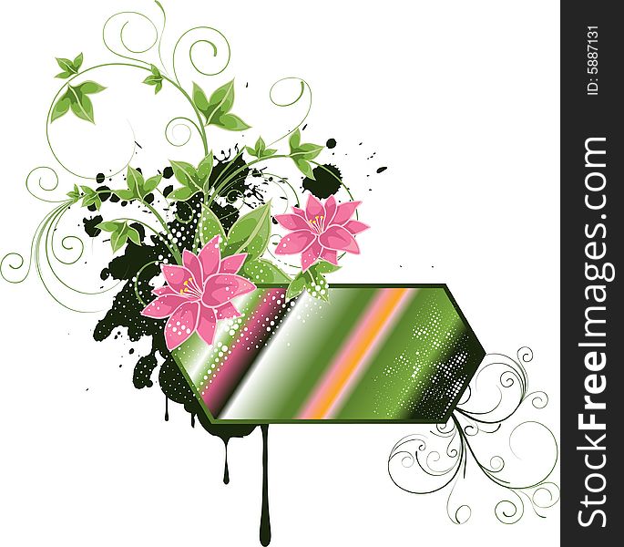 Abstract floral elements with your text-place. Abstract floral elements with your text-place