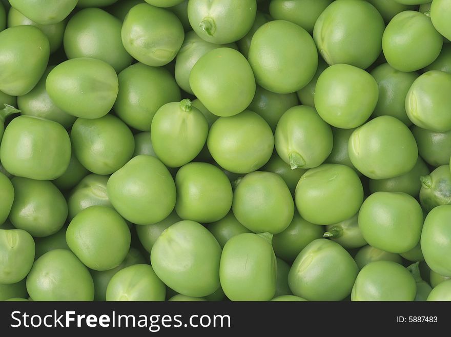 Close-up of fresh green peas.