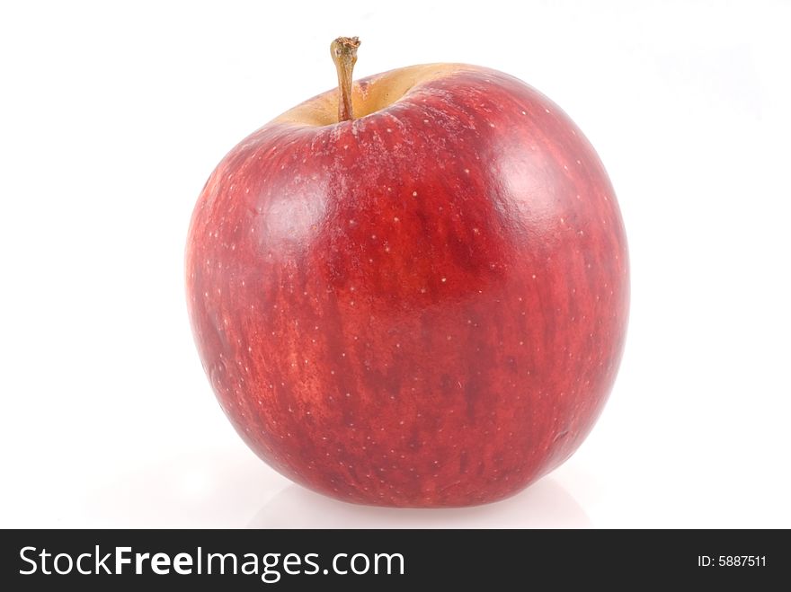 Red ripe apple isoalted on a white background. Red ripe apple isoalted on a white background.