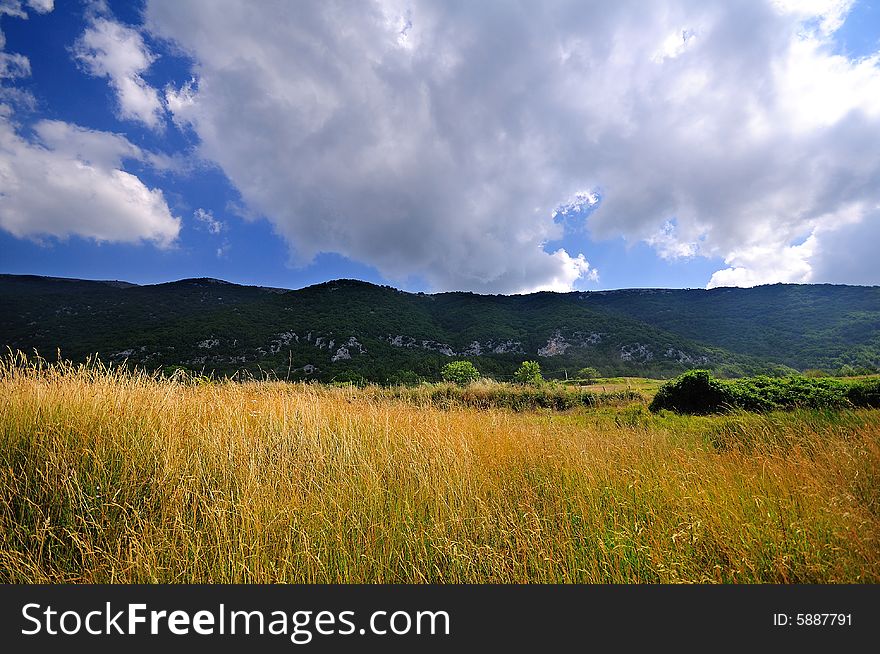 Typical Summertime countryside in the Abruzzo region in Central Italy. Typical Summertime countryside in the Abruzzo region in Central Italy