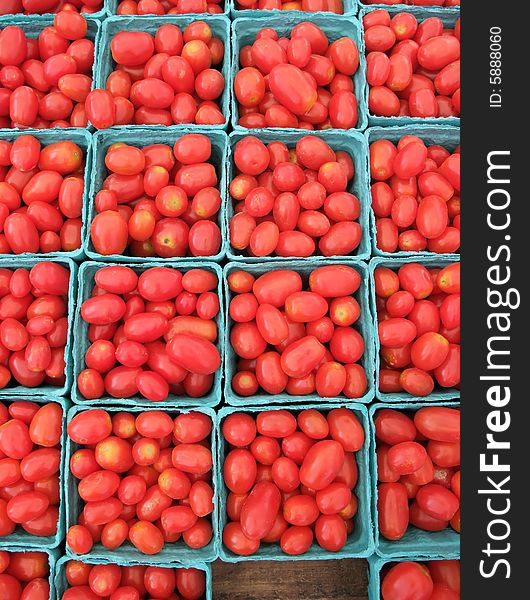 Detail of Organic Tomatoes at Farmers Market. Detail of Organic Tomatoes at Farmers Market