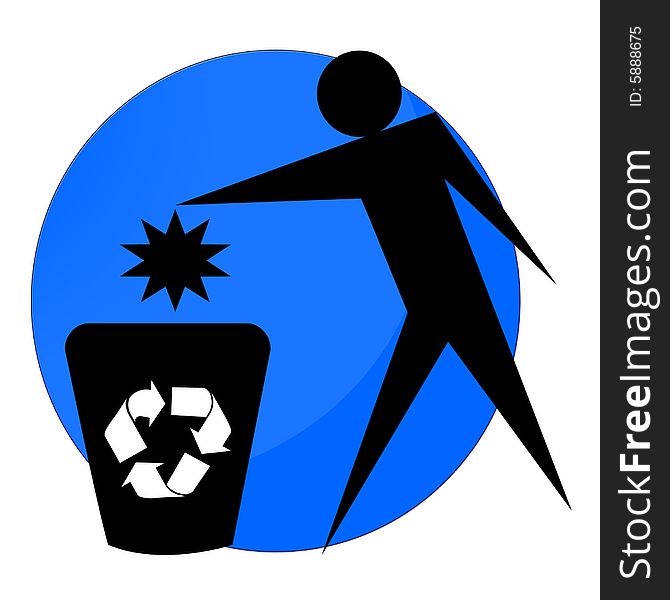 People recycling or collecting garbage into bin