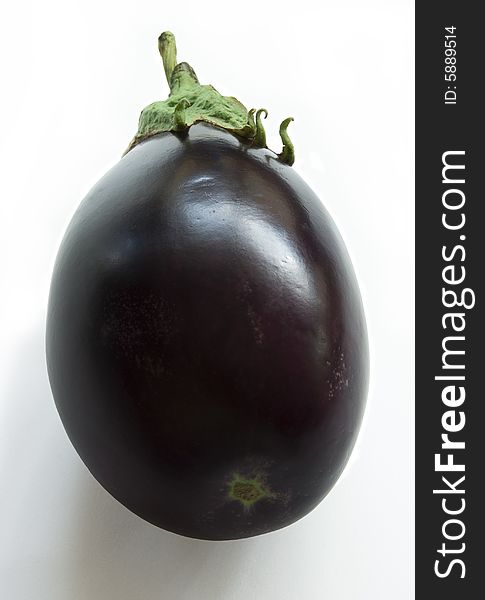 Fresh ripe eggplant on the white background. Fresh ripe eggplant on the white background
