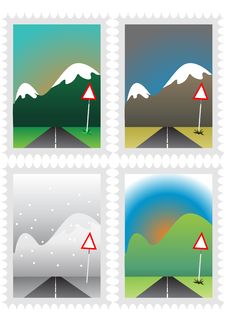 Four Seasons Vector Stock Image Four Seasons Vector Stock Image
