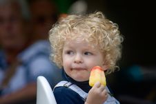 Boy Eating Ice Cream Royalty Free Stock Image