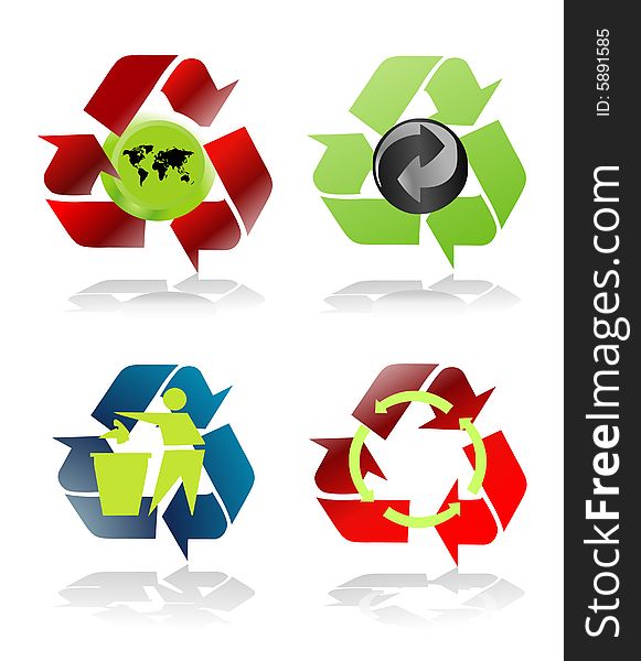 Four Various Recycle Icons