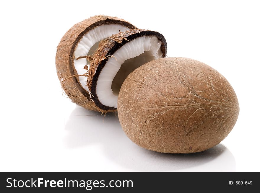 Coconuts isolated on white background