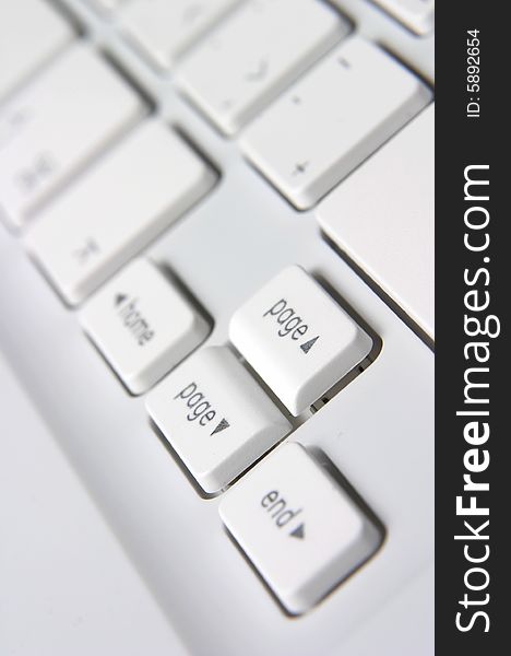 White laptop - Closeup of white keyboard