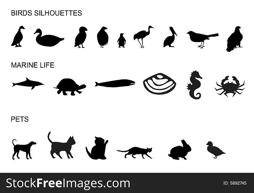 Many Animals Silhouettes