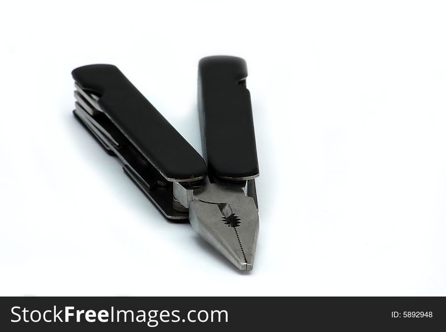 Pair of pliers isolated on the white background