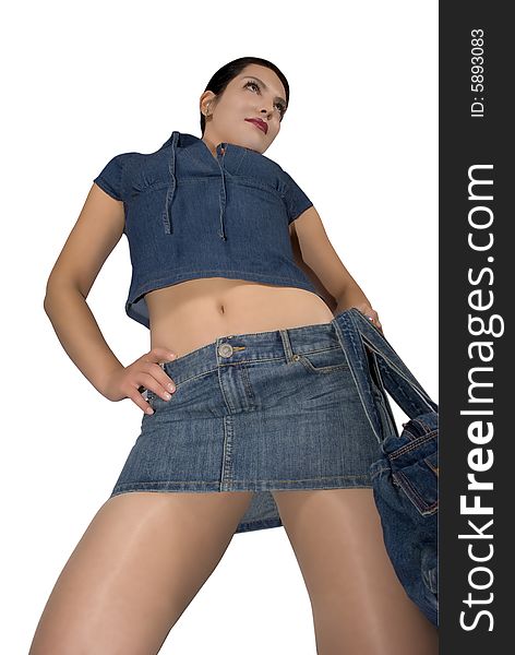 Short skirt bluejeans