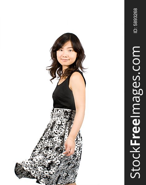 Asian young office lady in fashionable dress. Asian young office lady in fashionable dress