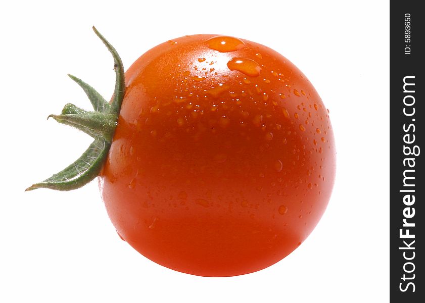 Red tomato on white background. Red tomato on white background