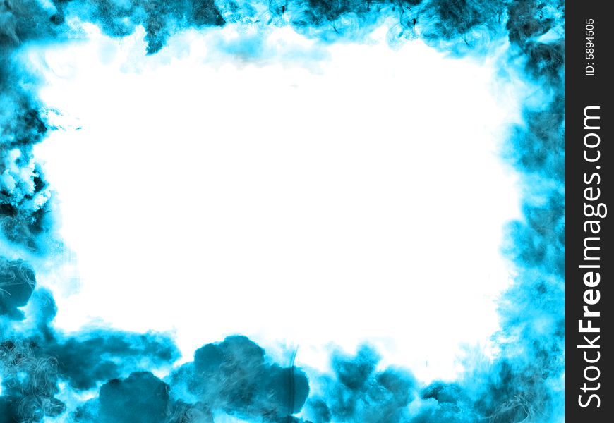 Abstract clouds frame blue colored with bright white center. Abstract clouds frame blue colored with bright white center