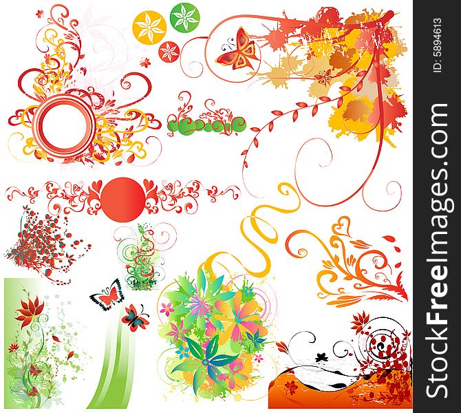 Floral elements for design. Made in vector. Floral elements for design. Made in vector