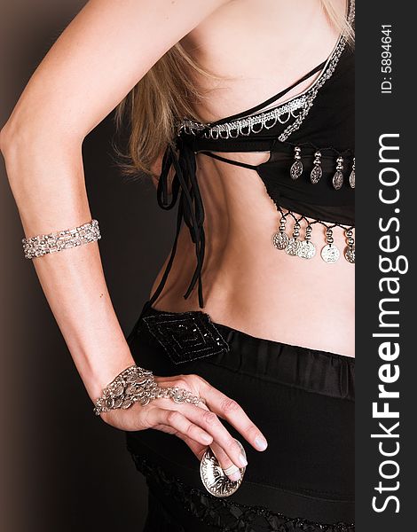 Belly Dancer hands holding Tribal Zagat or finger symbols. Belly Dancer hands holding Tribal Zagat or finger symbols