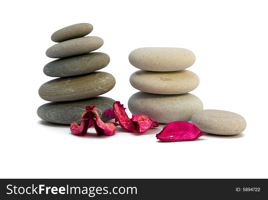 Pyramid from stones on a white background