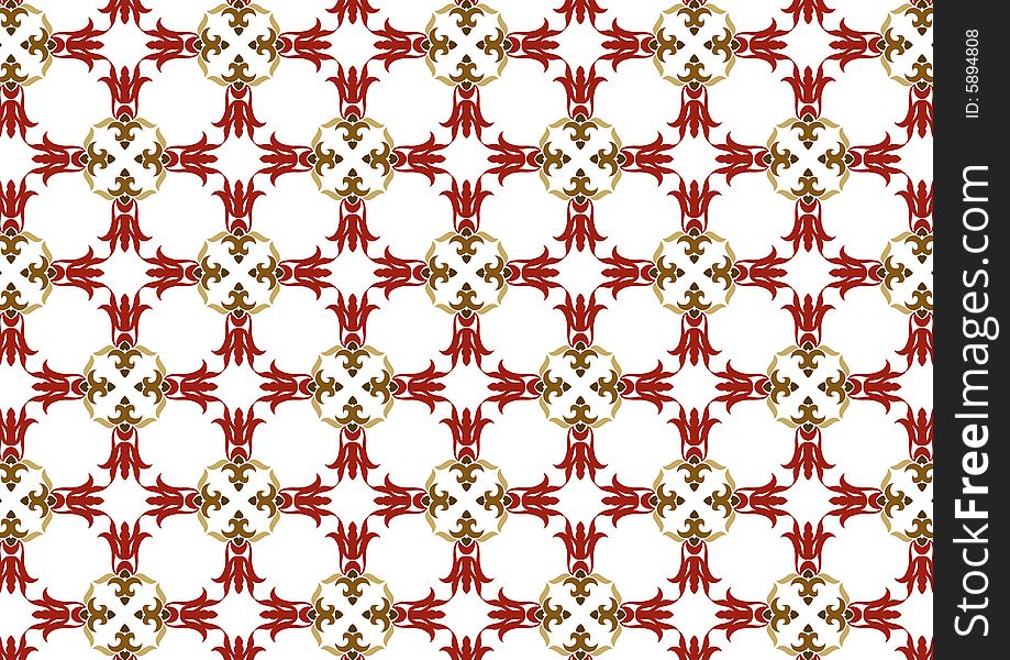 Ottoman style wallpaper pattern and shape